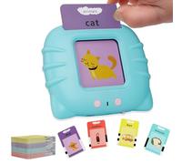 Tarjetas educativas, juguetes educativos para niños de 1 a 6 años, juguetes preescolares para escuchar y aprender con 224 palabras (inglés azul)