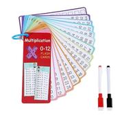 Tarjetas educativas para niños 1x1 - Tabla de multiplicar juego de aprendizaje de cálculo para niños en edad preescolar y de primer grado, 15 hojas reutilizables, regreso a la escuela a partir de 5