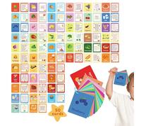 Tarjetas Educativas para Niños - 50 Unidades Educativas de Alimentos | Juego Educativo de Doble Cara para Bebés Niños | Uso Escolar en Aula y Hogar