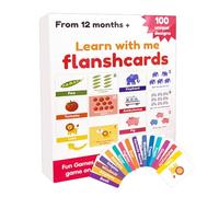 Tarjetas Educativas para Niños | Juguete de Vocabulario de 100 Piezas,Tarjetas de números y conteo matemático,para niños a Partir de 1 año, preescolares, para el hogar y la