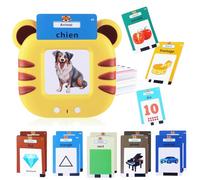 Tarjetas educativas parlantes en francés para niños, juguetes interactivos sensoriales preescolares, aprender alfabeto ABC/animales/colores 224