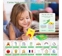 Tarjetas educativas, Tarjeta Parlante Montessori Francés, Juguetes educativos 2 Años Joven Niño Juguete Bebe Juego Niño Niña de 1 a 6 Años para escuchar y Aprender 384 Palabras (Español/Inglés