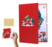 Tarjetas emergentes de Navidad, Tarjeta de felicitación de Navidad 3D - Mapa 3D, Tarjetas divertidas, para la familia, los hombres