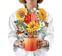 Tarjetas emergentes de papel emergente de papel fresco Tarjetas de felicitacin de Accin de Gracias Otoo Cosecha de calabaza de 12 pulgadas Bouquet