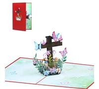 Tarjetas emergentes de Pascua, tarjetas de felicitación emergentes con flores 3D, cruces religiosas, tarjetas de felicitación, divertidas tarjetas de Pascua para marido, esposa, cruces religiosas