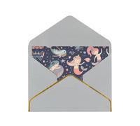 Tarjetas en blanco de sirena en el océano con sobres, tarjetas individuales de felicitación con sobres, enviar a un amigo cercano