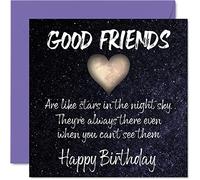 Tarjetas especiales de cumpleaños para amigos, amigos como estrellas, tarjeta de feliz cumpleaños para amigo de mejor amiga, tarjetas de felicitación de amistad de 145 mm, regalo de mejor amigo