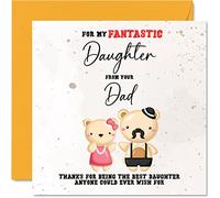 Tarjetas especiales de cumpleaños para hija, hija fantástica, tarjeta de feliz cumpleaños para hija de papá, regalos de cumpleaños para hija, 145 mm x 145 mm, tarjetas de felicitación de cumpleaños