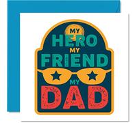 Tarjetas especiales de cumpleaños para papá - My Hero, My Friend - Tarjeta de feliz cumpleaños de superhéroe para papá de hijo e hija, regalos para padre, tarjetas de felicitación para el día del