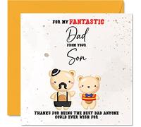 Tarjetas especiales de cumpleaños para papá, papá fantástico, tarjeta de feliz cumpleaños para papá de parte de hijo, regalos de cumpleaños para padre, 145 mm x 145 mm, tarjetas de felicitación