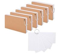 Tarjetas flash, 300 tarjetas de revisión blancas forradas con anillo de carpeta