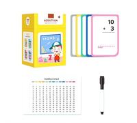 Tarjetas flash borrables de suma, resta, multiplicación y división de matemáticas, papel revestido, para mayores de 3 años, aprendizaje progresivo, reutilizable, asistido por gráficos