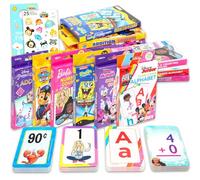 Tarjetas flash con licencia a granel para niños pequeños - 6 paquetes de tarjetas de aprendizaje con Paw Patrol, Bob Esponja, Princesa Minnie, Disney Mouse, más | Aprendizaje preescolar de jardín de