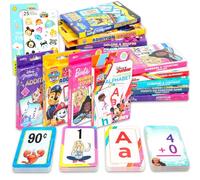 Tarjetas flash con licencia a granel para niños pequeños, 9 paquetes de tarjetas de aprendizaje con Hello Kitty, Paw Patrol, Bob Esponja, Disney Princess, más | Aprendizaje preescolar de jardín de