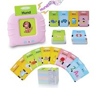 Tarjetas Flash de Alemán Hablantes Juguetes Educativos para Niños de 1 a 6 Años, 194 Hojas 388 Palabras, Juguetes Educativos de Aprendizaje Auditivo, Juguetes Montessori para Niños Pequeñas Terapia