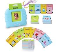 Tarjetas Flash de Alemán Parlante Juguetes Educativos para Niños Pequeños de 1 a 6 Años de Edad, 194 Hojas 388 Palabras, Juguetes Educativos de Aprendizaje Auditivo, Juguetes Montessori para Niños