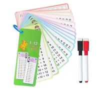 Tarjetas flash de aprendizaje de matemáticas, juego de 15 piezas de 5 x 7 pulgadas para multiplicación y división, diseño reutilizable de borrado en con ecuaciones matemáticas claras, ayuda de