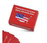 Tarjetas flash de ciudadanía estadounidense 2024, 3.74 x 2.6 x 1.7 pulgadas, guía de estudio de prueba de naturalización American Civics 100 tarjetas de preguntas y respuestas de USCIS