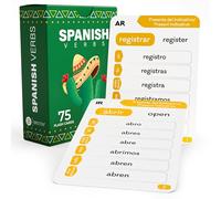 Tarjetas flash de conjugación de verbos en español (150 verbos 75 tarjetas) Recurso educativo de aprendizaje de idiomas para memoria y palabras visuales - Juego divertido - Niños, escuela primaria,
