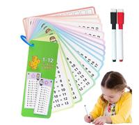 Tarjetas flash de división - Tarjetas de práctica de matemáticas | Número de multiplicación Flash Carđs para el aprendizaje de los niños | 15 papel reescribible cálculo matemático Cař con borrado en