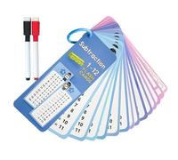 Tarjetas flash de división - Tarjetas de práctica de matemáticas | Número de multiplicación Flash Carđs para el aprendizaje de los niños | 15 papel reescribible cálculo matemático Cař con borrado en