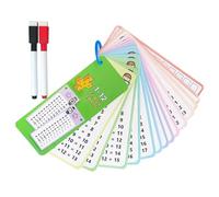Tarjetas Flash de División, Tarjetas Flash de Matemáticas - 15X tarjetas de ayuda para el aprendizaje en casa - Tarjetas Flash para el estudio de ecuaciones matemáticas, con bolígrafos borrables en