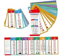 Tarjetas Flash de fonética, aprenda a Leer Tarjetas Flash de fonética con 60 de Doble Cara: Alfabeto, Palabras visuales, Colores, números, Animales para Aprender