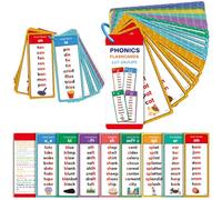 Tarjetas Flash de fonética Aprenda a Leer Tarjetas Flash de fonética con 60 de Doble Cara - Alfabeto Palabras visuales Colores Números Animales para el Aprendizaje de niños pequeños