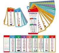 Tarjetas Flash de fonética, aprenda a Leer Tarjetas Flash de fonética con 60 de Doble Cara: Alfabeto, Palabras visuales, Colores, números, Animales para Aprender