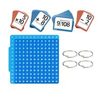 Tarjetas flash de matemáticas básicas: juego de tablero de juego de aprendizaje educativo, kit de actividades de aprendizaje de números interactivo de 9,53 x 4,72 x 0,59 pulgadas, tarjetas de desarrol