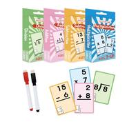 Tarjetas flash de matemáticas, tarjetas flash de multiplicación, multiplicación, división, suma, resta, borrado en , juegos de matemáticas de mesa, juego de tarjetas de matemáticas en la escuela y