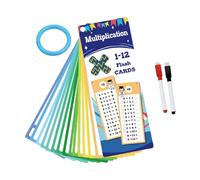 Tarjetas flash de multiplicación, 8 x 7 cm, impermeables, para niños, tarjetas flash de multiplicación, matemáticas para niños, juego de aprendizaje interactivo de doble cara con 2 bolígrafos de