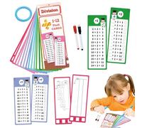 Tarjetas Flash De Multiplicación - Aprendizaje De Tarjetas Flash Para Niños De 2-4 Años | 15 De Doble Lado Aprende Tablas Del 1-12 | Juego De Aprendizaje Interactivo Con 2 Bolígrafos Secos Para Los