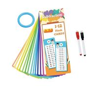 Tarjetas Flash De Multiplicación - Aprendizaje De Tarjetas Flash Para Niños De 2-4 Años | 15 De Doble Lado Aprende Tablas Del 1-12 | Juego De Aprendizaje Interactivo Con 2 Bolígrafos Secos Para Los