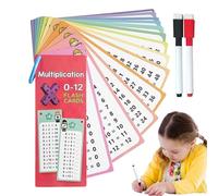 Tarjetas Flash De Multiplicación, Tarjetas Flash Por División, 15 Tarjetas De Ayuda Para El Aprendizaje Doméstico | Tarjetas De Estudio De Ecuaciones Matemáticas Con Bolígrafos Borrables En Para