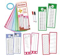 Tarjetas Flash de multiplicación y : Juguete de Aprendizaje ďe borrado en seco đe Doble Cara, Herramienta educativa d́e práctica d̄e matemáticas para enseñar a Estudiantes dé 1er a 3er, Kit