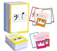 Tarjetas flash de música, 104 tarjetas flash de piano, símbolos musicales básicos, notación del personal, nombres de tono/sílaba, posición del teclado, plano/afilado, tarjetas educativas para