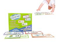 Tarjetas flash familiares de palabras, juego educativo de aprendizaje de vocabulario, tarjetas flash de letras que riman - para jardín de infantes, preescolar, hogar, viajes, escuela en casa, lectura