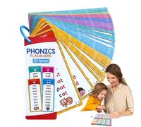 Tarjetas flash fonéticas: niños en edad preescolar aprendiendo palabras visuales, lectura educativa Digramas Juego de cartas de palabras visuales, juego de construcción de vocabulario para jardín de