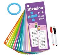 Tarjetas flash matemáticas, 15 tarjetas flash multimatemáticas borrables - Tarjetas flash con divisiones de multiplicación, herramienta de práctica matemática interactiva para niños, niños y niñas