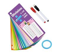 Tarjetas Flash Matemáticas,Tarjetas Flash Division, 15X Tarjetas de memoria de aprendizaje para escribir y borrar, Tarjetas interactivas de suma y , juegos de matemáticas para anni