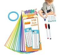 Tarjetas flash multiplicativas - Juego educativo de doble cara, juego de estudio interactivo, herramientas de matemáticas educativas con 2 lápices secos para aulas, educación en casa y práctica diaria