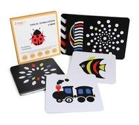 Tarjetas flash para bebés de alto contraste: 50 páginas en blanco y negro de estimulación visual con colores para recién nacidos de 3 a 6 meses, juguetes de desarrollo cerebral para bebés