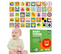 Tarjetas Flash para Bebés De Alto Contraste-Juguete De Estimulación Visual del Recién Nacido-20 Tarjetas Cognitivas En Y Negro para El Desarrollo del Cerebro, Papel Duradero Anti-Glare, Herrami
