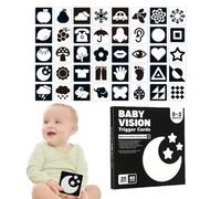 Tarjetas Flash para Bebés De Alto Contraste-Juguete De Estimulación Visual del Recién Nacido-20 Tarjetas Cognitivas En Y Negro para El Desarrollo del Cerebro, Papel Duradero Anti-Glare, Herrami