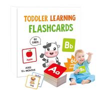 Tarjetas flash para niños - Juego de 60 alfabetos - Palabras de doble cara Tarjetas Flash, actividades de aprendizaje preescolar para la escuela en casa