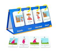 Tarjetas flash para niños, Phonics Flash Cards - 80x frase interactiva para la construcción del juguete - Tarjetas de iluminación inglesa establecida con imágenes y textos de suministros de clase educ