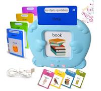 Tarjetas Flash Parlantes Educativas para Niños Talking Flash Cards 112 Cartas 224 Palabras 3 4 5 6 7 Años Montessori Autista Juguete educativo para Niño Regalo de cumpleaños Motami (Francés-Bleu)
