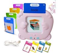 Tarjetas Flash Parlantes Educativas para Niños Talking Flash Cards 112 Cartas 224 Palabras 3 4 5 6 7 Años Montessori Autista Juguete educativo para Niño Regalo de cumpleaños Motami (Inglés-Rosa)