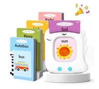 Tarjetas Flash Parlantes Español Juguetes Educativos Niños 3+ Años(Blanco) | Juguetes Niños para Regalo Niña 3 Año de Aprendizaje Tarjetas Parlantes Talking Flash Card-224 Palabras 112 Tarjetas Flash